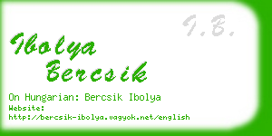ibolya bercsik business card